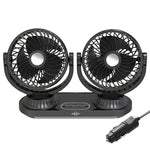 Ventilatore a doppia testa girevole a testa oscillante elettrica per veicoli 12V/24V, F623U, F623