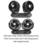 Ventilatore a doppia testa girevole a testa oscillante elettrica per veicoli 12V/24V, F623U, F623