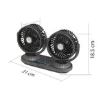 Ventilatore a doppia testa girevole a testa oscillante elettrica per veicoli 12V/24V, F623U, F623