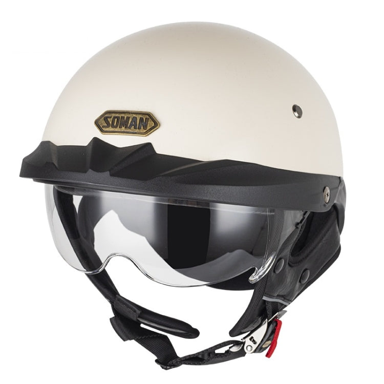 Casco mezzo casco regolabile SOMAN con specchio interno