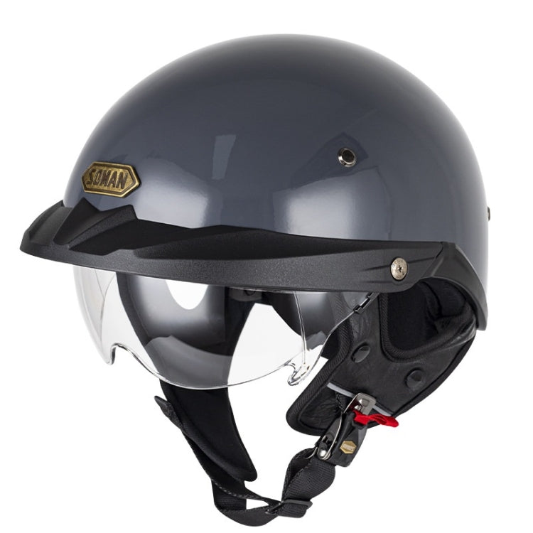Casco mezzo casco regolabile SOMAN con specchio interno