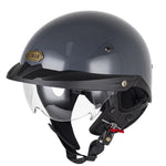 Casco mezzo casco regolabile SOMAN con specchio interno