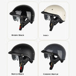 Casco mezzo casco regolabile SOMAN con specchio interno