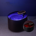 Fontana d'acqua automatica per gatti con erogatore elettrico per animali domestici da 3 litri con luce, With Light Blue, With Light White