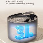 Fontana d'acqua automatica per gatti con erogatore elettrico per animali domestici da 3 litri con luce, With Light Blue, With Light White