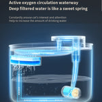 Fontana d'acqua automatica per gatti con erogatore elettrico per animali domestici da 3 litri con luce, With Light Blue, With Light White