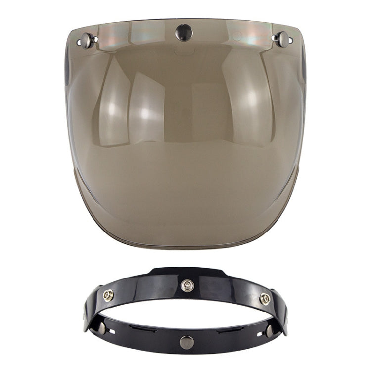 Lente antivento a tre bottoni per casco da motociclista con staffa