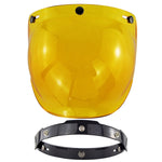 Lente antivento a tre bottoni per casco da motociclista con staffa