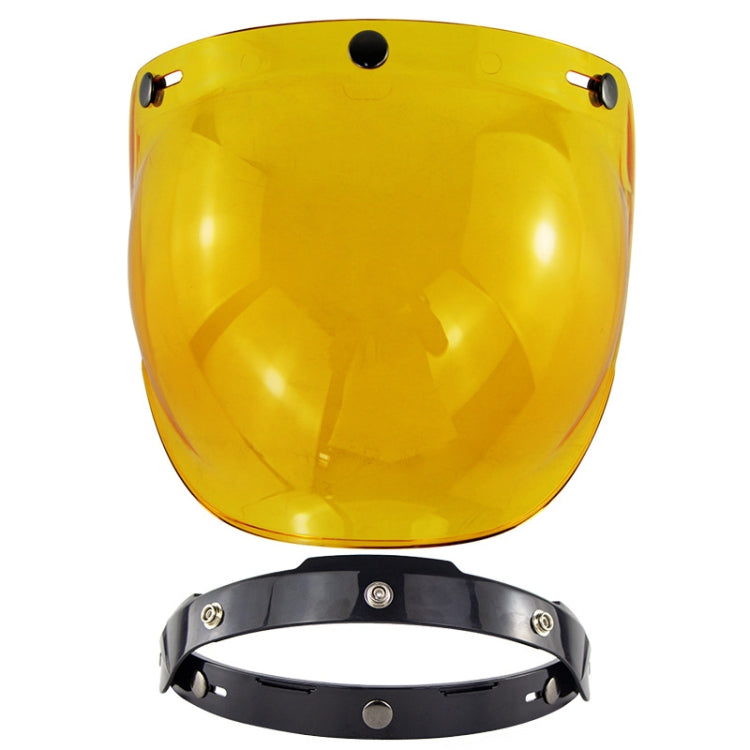 Lente antivento a tre bottoni per casco da motociclista con staffa