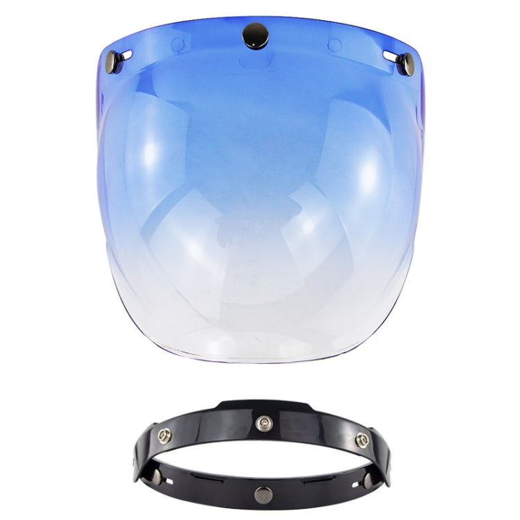 Lente antivento a tre bottoni per casco da motociclista con staffa