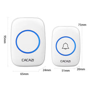 CACAZI A10DC Campanello senza fili elettronico impermeabile da 1 a 2 batterie tipo Home Smart, Built-in battery