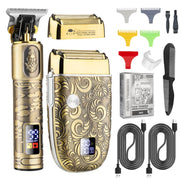 Set impermeabile per tagliacapelli elettrico 2 in 1 per taglio di capelli calvo da uomo, 962 Gold, 962 Gray