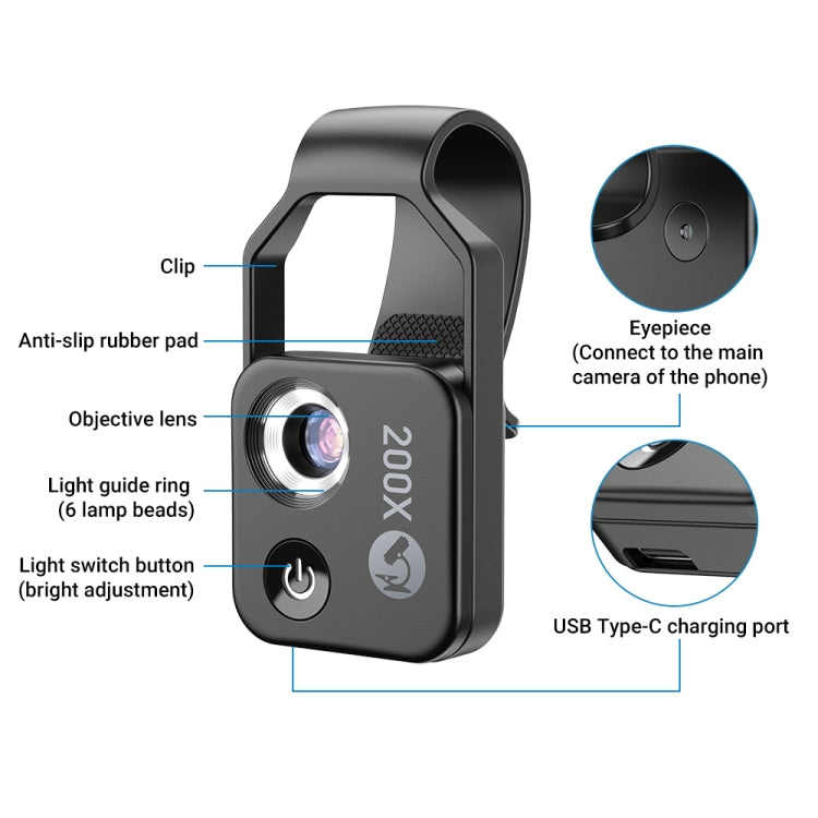 Lente APEXEL APL-MS002CWH per microfono 40,6mm