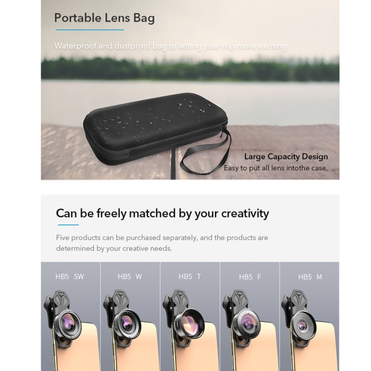 Obiettivo grandangolare e macro per smartphone APEXEL APL-HB5