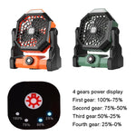 Ventilatore portatile da campeggio con luce LED e batteria 7800mA
