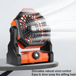 Ventilatore portatile da campeggio con luce LED e batteria 7800mA