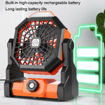 Ventilatore portatile da campeggio con luce LED e batteria 7800mA