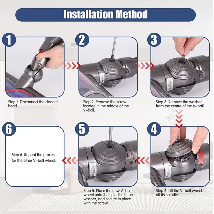 Per Dyson V6 V7 V8 V10 V11 V12 Aspirapolvere V-Ball Ruote di Direct Drive Cleaner Head, Direct Drive Cleaner Head Wheels