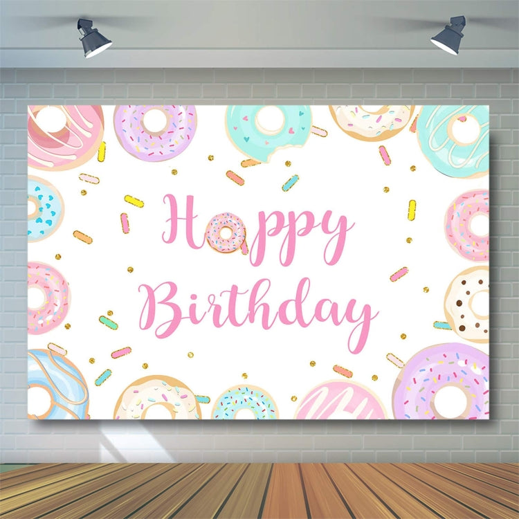 Panno della priorità bassa di compleanno dei bambini del fumetto della ciambella, 150x100cm, 180x180cm, 210x150cm, 210x180cm