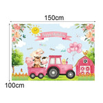 150 x 100 cm Sfondo di camion di animali da fattoria Ragazzo Sfondo di buon compleanno Decorazioni per feste, 150 x 100cm Farm Animal Truck