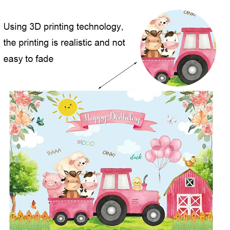 150 x 100 cm Sfondo di camion di animali da fattoria Ragazzo Sfondo di buon compleanno Decorazioni per feste, 150 x 100cm Farm Animal Truck