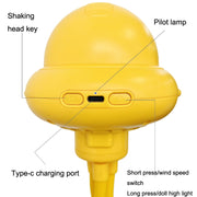 Ventilatore per passeggino con testa agitante Mini ventilatore portatile senza foglie di polpo muto, Normal Version (Yellow), Normal Version (Pink), Normal Version (White), Shaking Head Version (Yellow), Shaking Head Version (Pink)