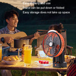 Ventilatore da campeggio USB con luce LED e testa oscillante