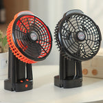 Ventilatore da campeggio USB con luce LED e testa oscillante