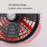 Ventilatore da campeggio USB con luce LED e testa oscillante