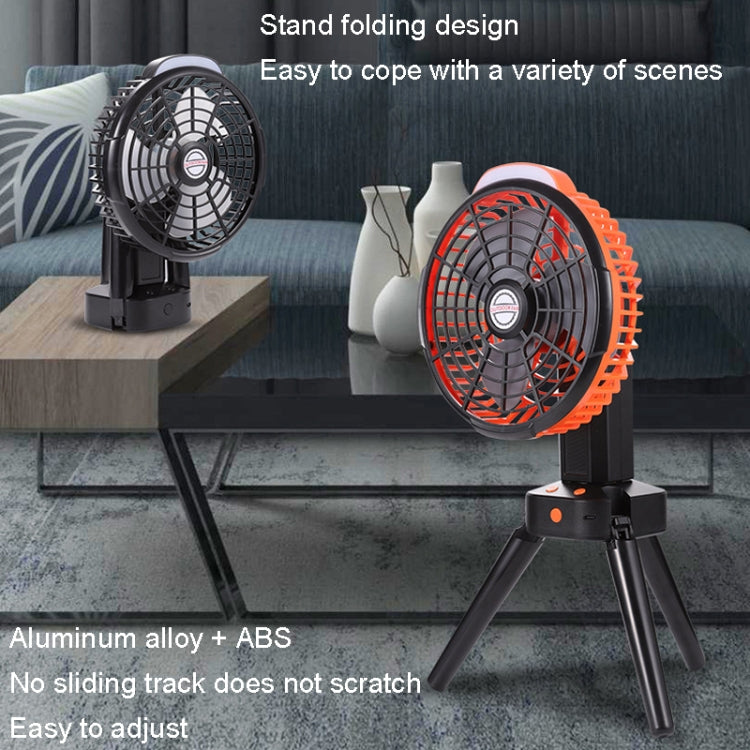 Ventilatore da campeggio USB con luce LED e testa oscillante