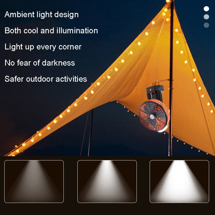 Ventilatore da campeggio USB con luce LED e testa oscillante