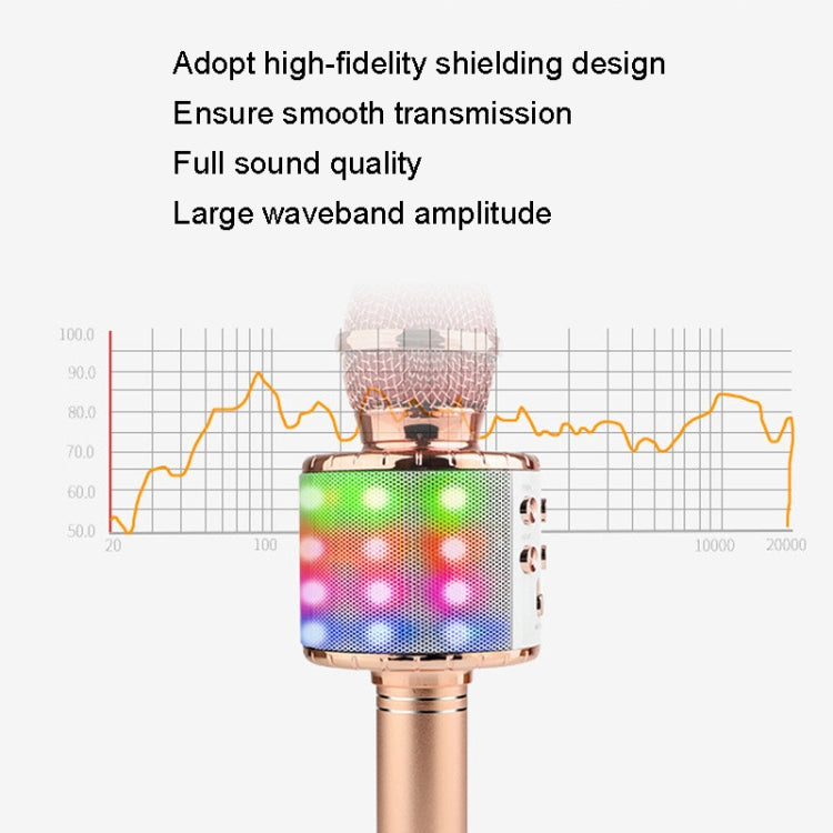 WS-858L Il microfono a capacità wireless lampeggiante a LED è dotato di microfono Bluetoon Live per telefono cellulare audio, WS-858L (Pink), WS-858L (Gold), WS-858L (Blue), WS-858L (Black), WS-858L (Rose Gold)