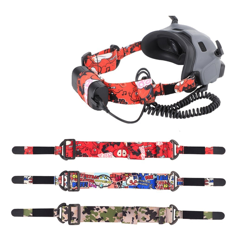 Sunnylife TD487 Per DJI Avata / FPV Goggles V2 Color Headband Cinturino elastico fisso, Strap (Red), Strap (Graffiti), Strap (Camouflage)