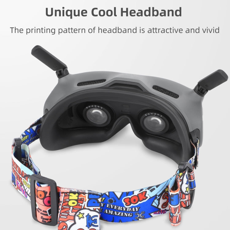Sunnylife TD487 Per DJI Avata / FPV Goggles V2 Color Headband Cinturino elastico fisso, Strap (Red), Strap (Graffiti), Strap (Camouflage)