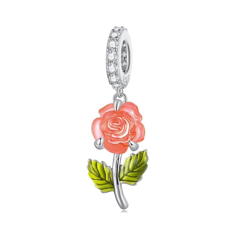 Accessorio per perline che cambiano colore UV con zirconi rosa in argento sterling