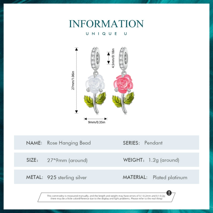 Accessorio per perline che cambiano colore UV con zirconi rosa in argento sterling