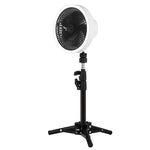 Ventilatore portatile da campeggio 7" con luce LED e batteria