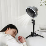 Ventilatore portatile da campeggio 7" con luce LED e batteria