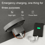 Ventilatore portatile da campeggio 7" con luce LED e batteria
