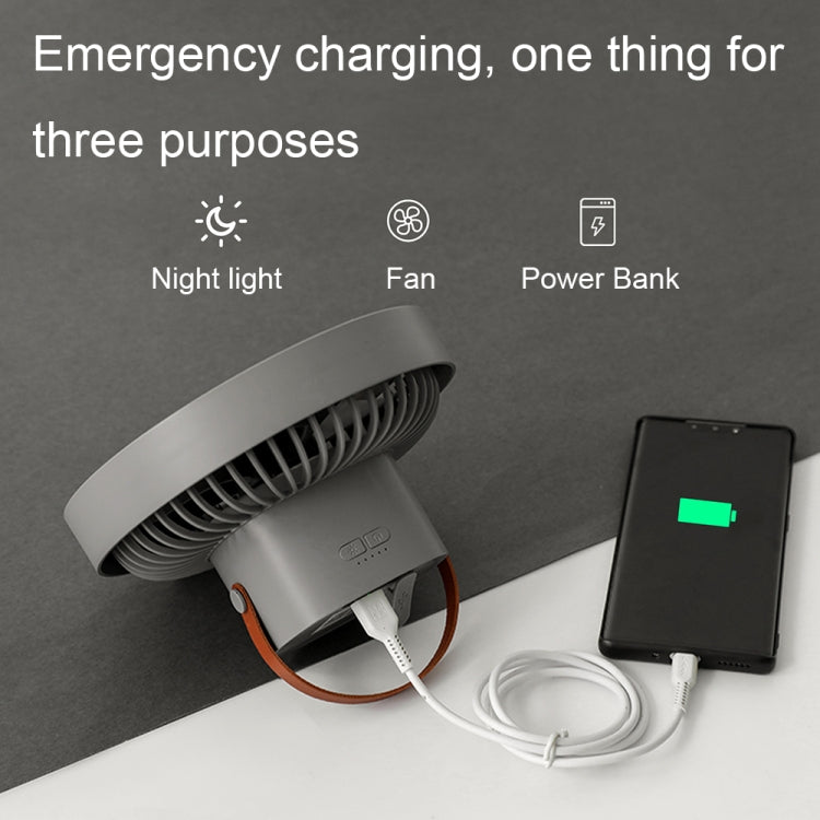 Ventilatore portatile da campeggio 7" con luce LED e batteria