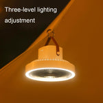 Ventilatore portatile da campeggio 7" con luce LED e batteria