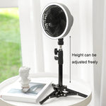 Ventilatore portatile da campeggio 7" con luce LED e batteria