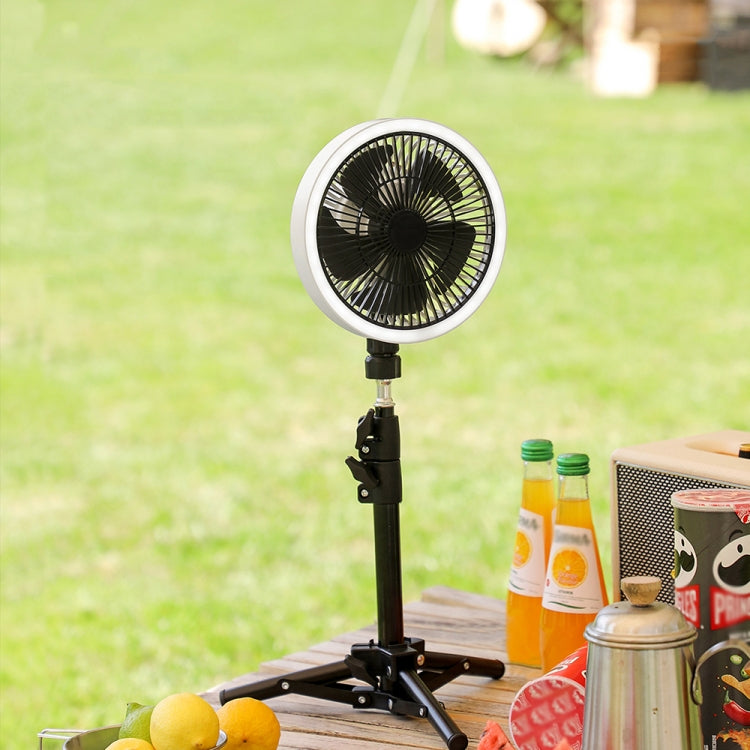 Ventilatore portatile da campeggio 7" con luce LED e batteria