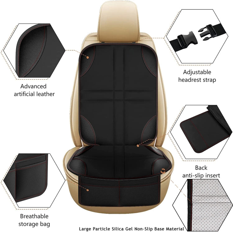 2 pezzi di protezione per seggiolino auto per bambini Materiale di base antiscivolo + tessuto impermeabile 600D, Red Line, Black Line