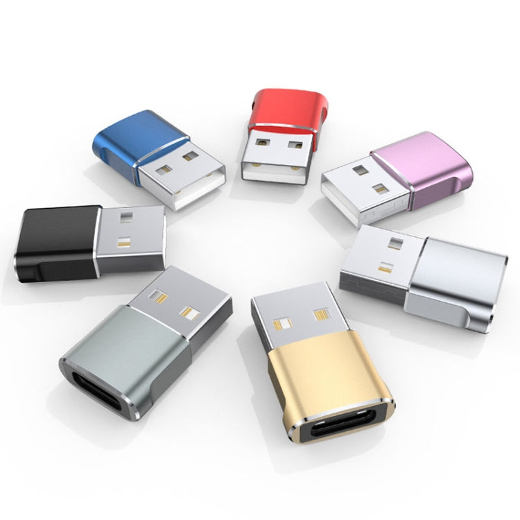 WH-7659 2pcs Adattatore USB 2.0 maschio a USB-C / Tipo-C femmina, supporto ricarica e trasmissione dati