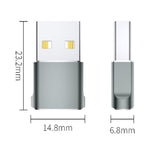 WH-7659 2pcs Adattatore USB 2.0 maschio a USB-C / Tipo-C femmina, supporto ricarica e trasmissione dati