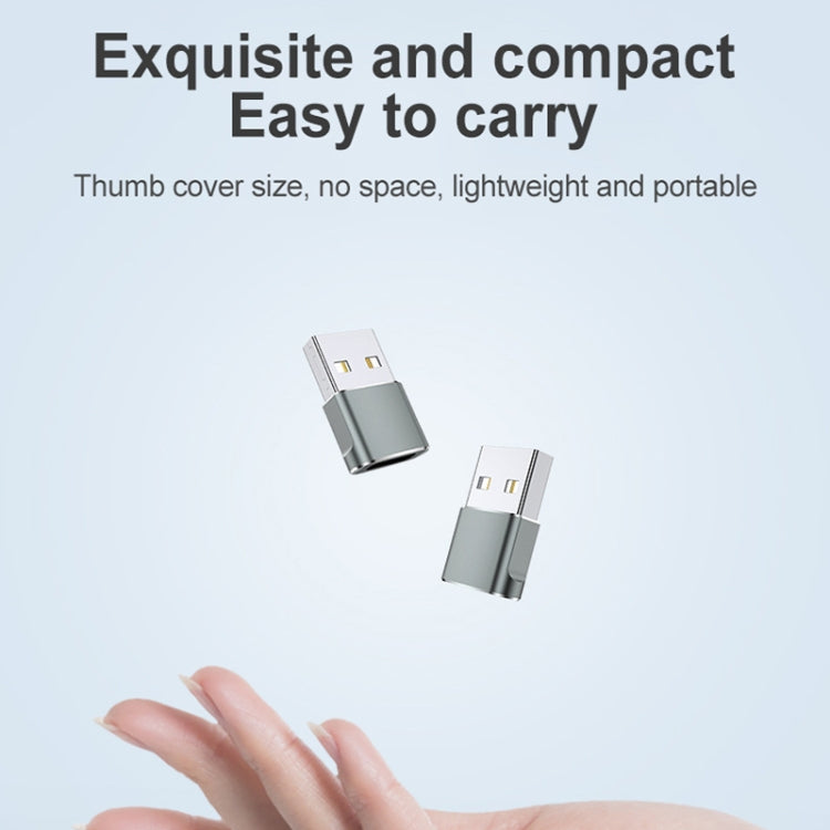 WH-7659 2pcs Adattatore USB 2.0 maschio a USB-C / Tipo-C femmina, supporto ricarica e trasmissione dati