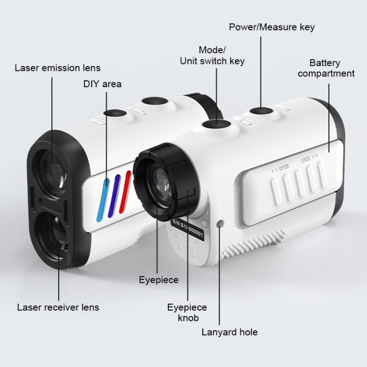 Telescopio monoculare 6X con telemetro laser per esterni 600m