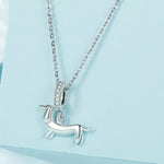 Ciondolo bassotto carino in argento sterling S925 Accessori per bracciali con perline fai da te, SCC2561