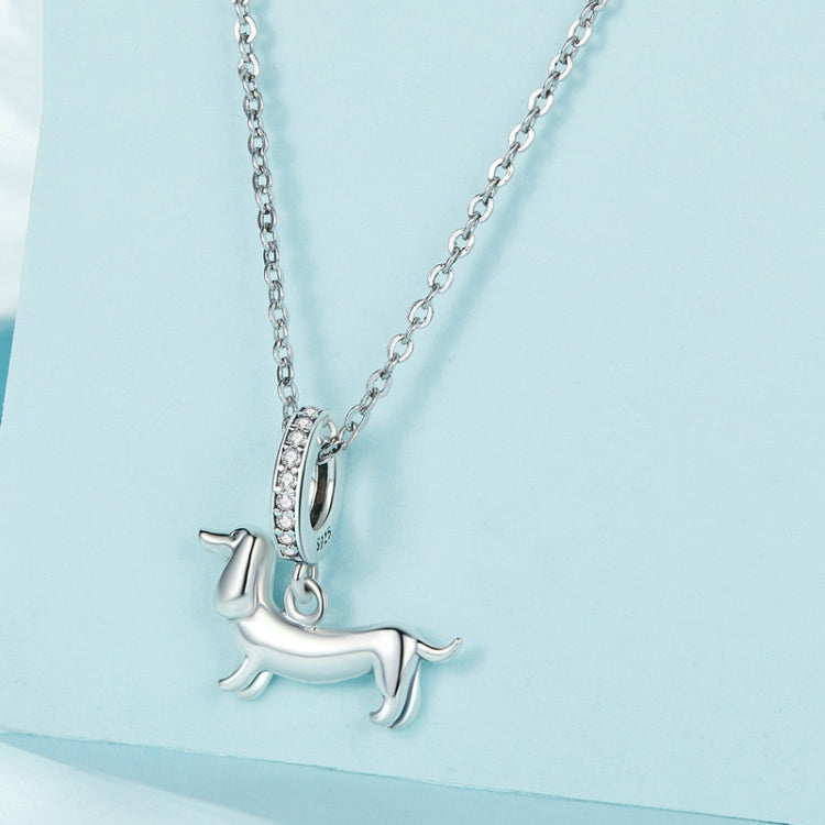 Ciondolo bassotto carino in argento sterling S925 Accessori per bracciali con perline fai da te, SCC2561
